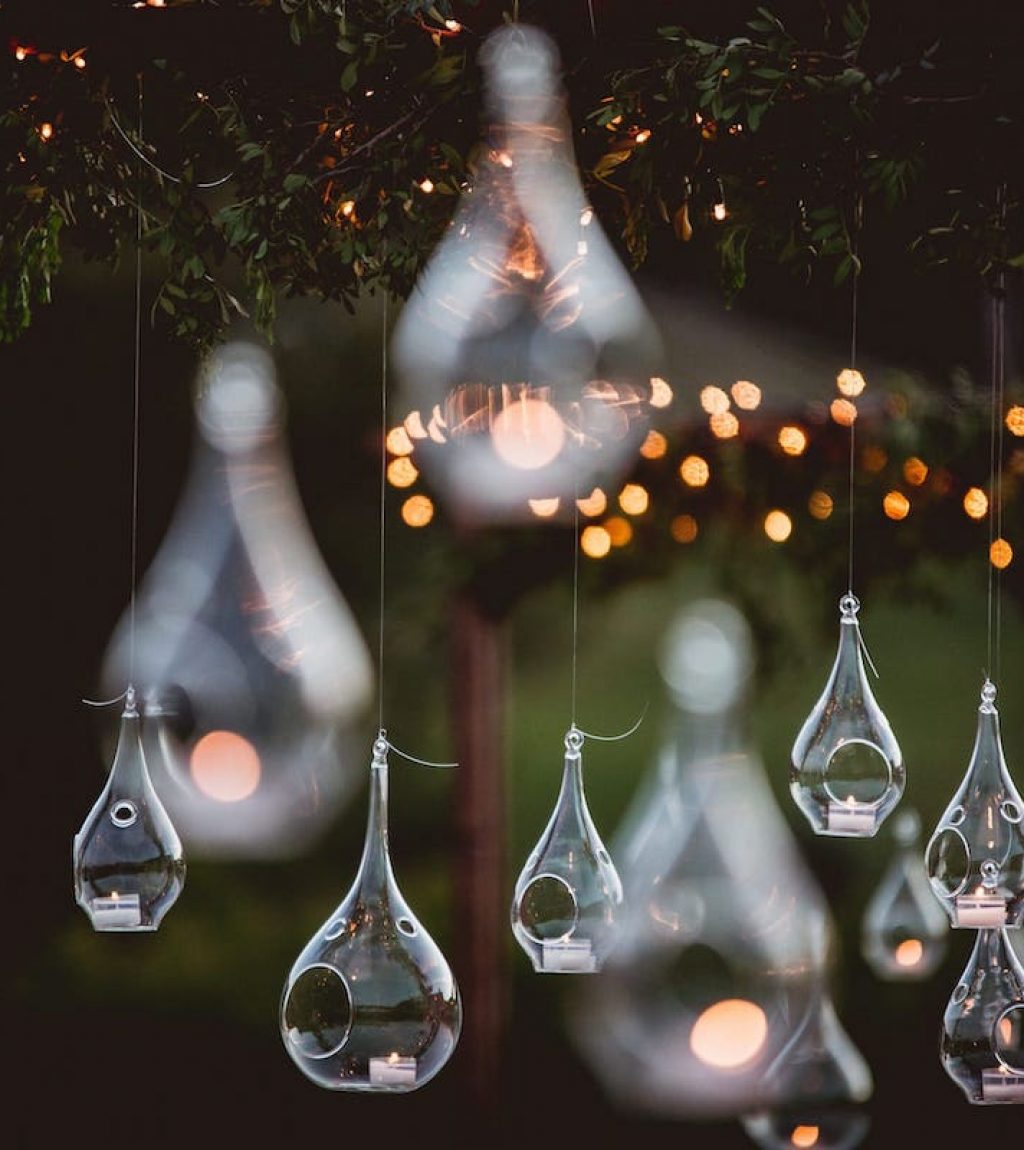 wedding lighting ideas with bubbles and candles for wedding and event in Mallorca