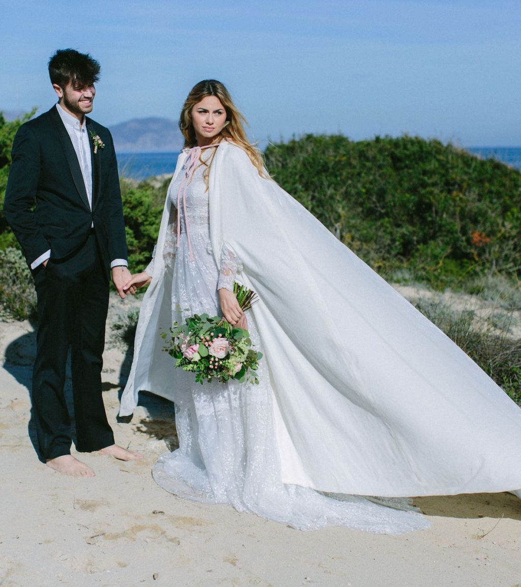 winter wedding dress for bride in Mallorca